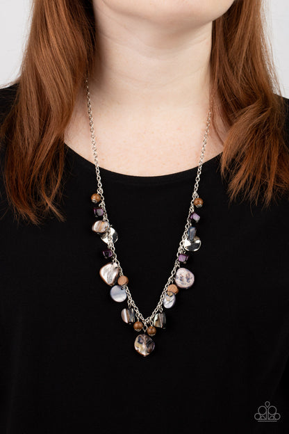 Paparazzi Accessories-Caribbean Charisma Purple Shell Accent Necklace Set