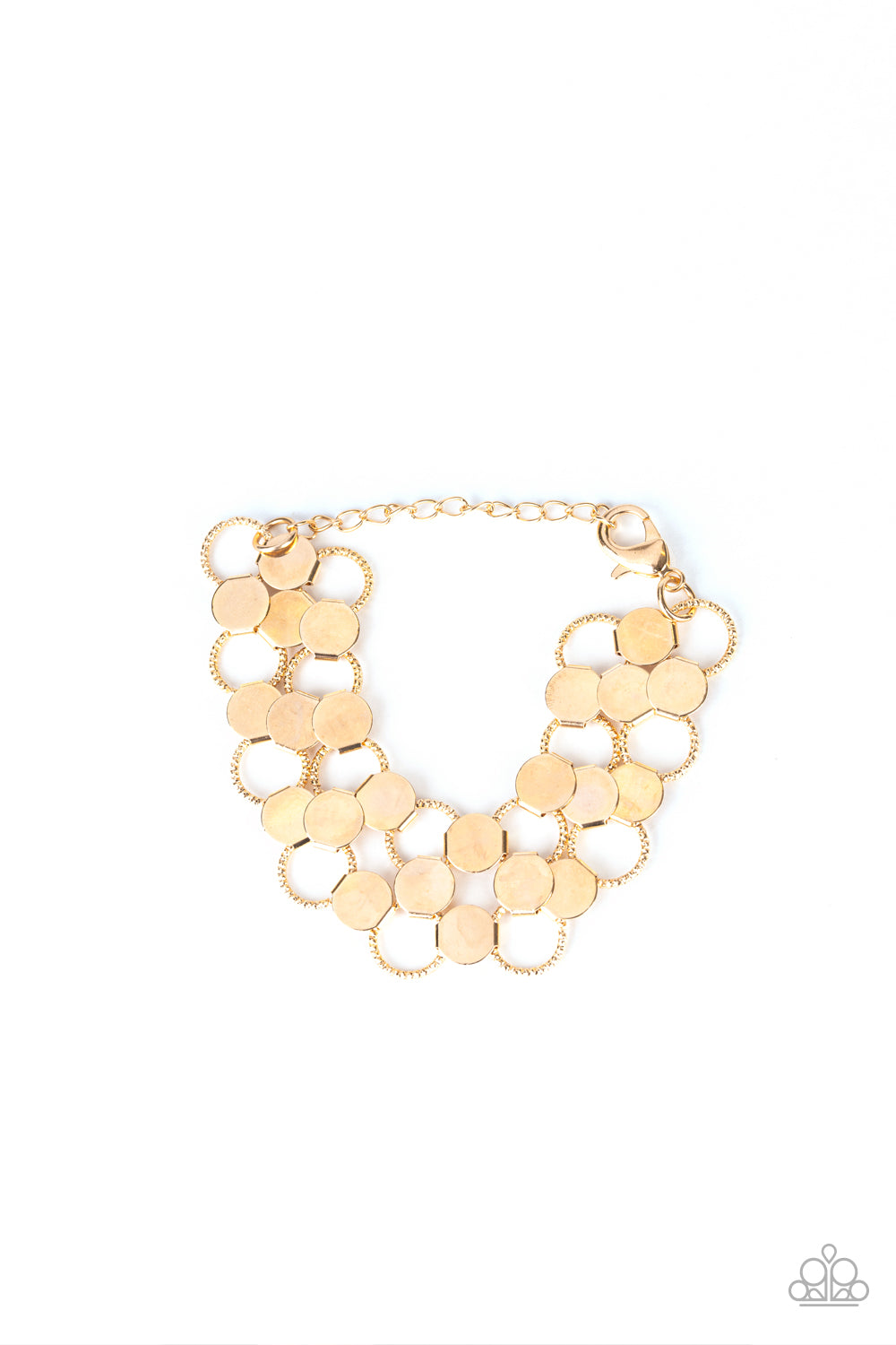 Paparazzi Accessories-Cast A Wider Net Gold Bracelet