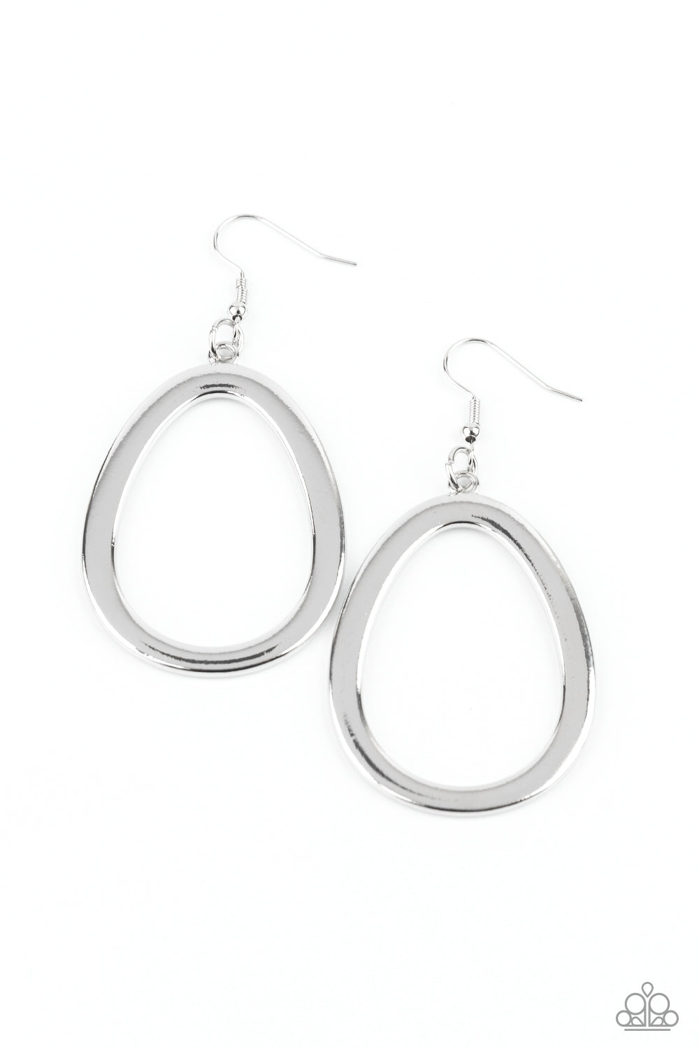 Paparazzi Accessories-Casual Curves Silver Earrings