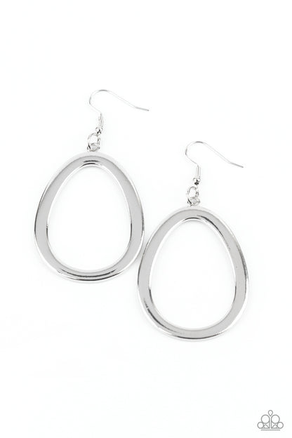 Paparazzi Accessories-Casual Curves Silver Earrings