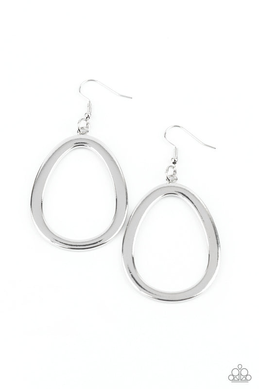 Paparazzi Accessories-Casual Curves Silver Earrings