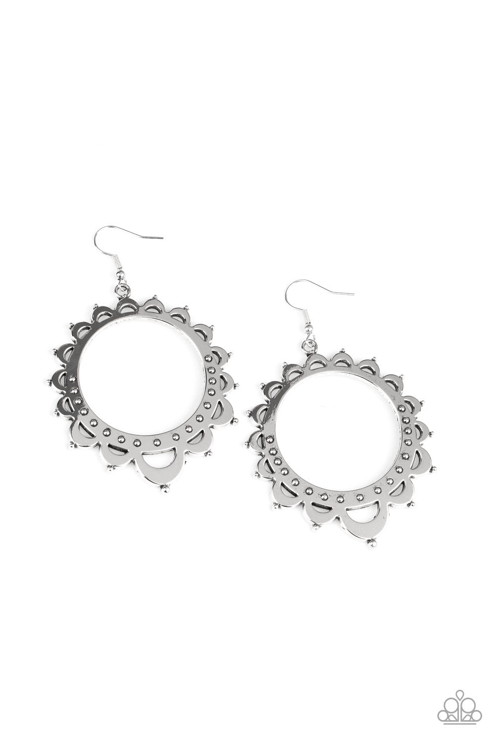 Paparazzi Accessories-Casually Capricious Silver Earrings