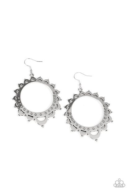 Paparazzi Accessories-Casually Capricious Silver Earrings