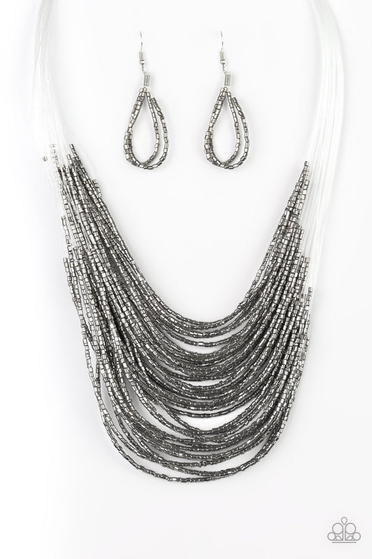 Paparazzi Accessories-Catwalk Queen Black Necklace Set