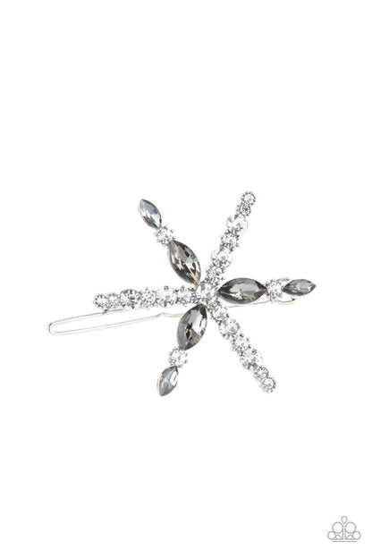 Paparazzi Accessories-Celestial Candescence Silver Smoky Stellar Hair Clip