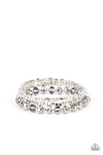 Paparazzi Accessories-Celestial Circus Purple Iridescent Bead Bracelet