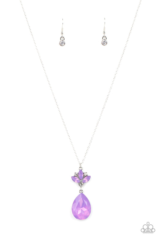 Paparazzi Accessories-Celestial Shimmer Purple Iridescent Orchid Teardrop Necklace Set