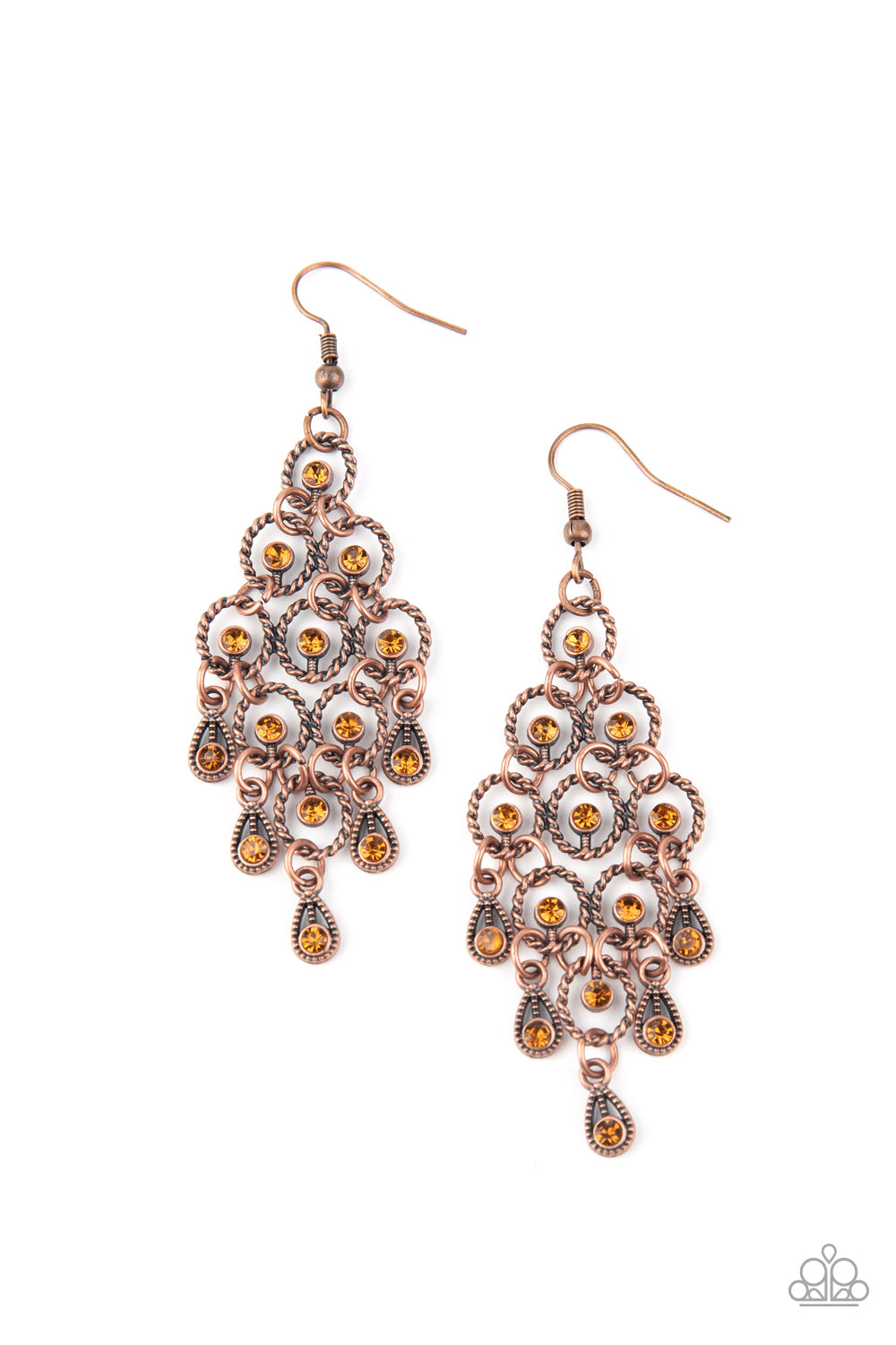 Paparazzi Accessories-Chandelier Cameo Copper Earrings