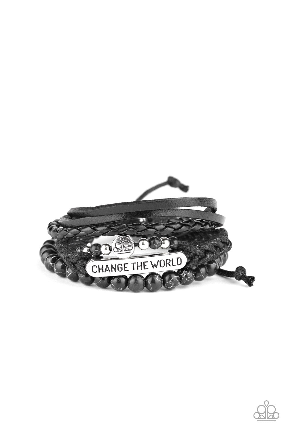 Paparazzi Accessories-Change The World Black Bracelet