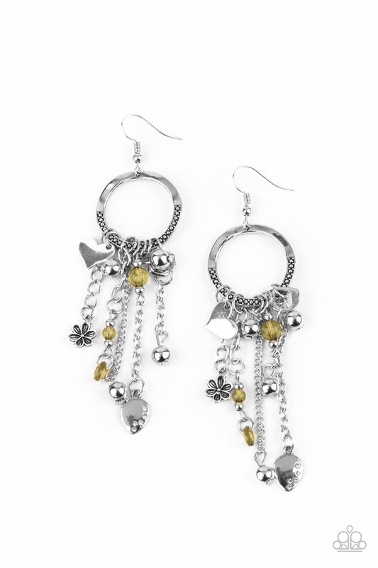 Paparazzi Accessories-Charm School Yellow Flirty Earrings