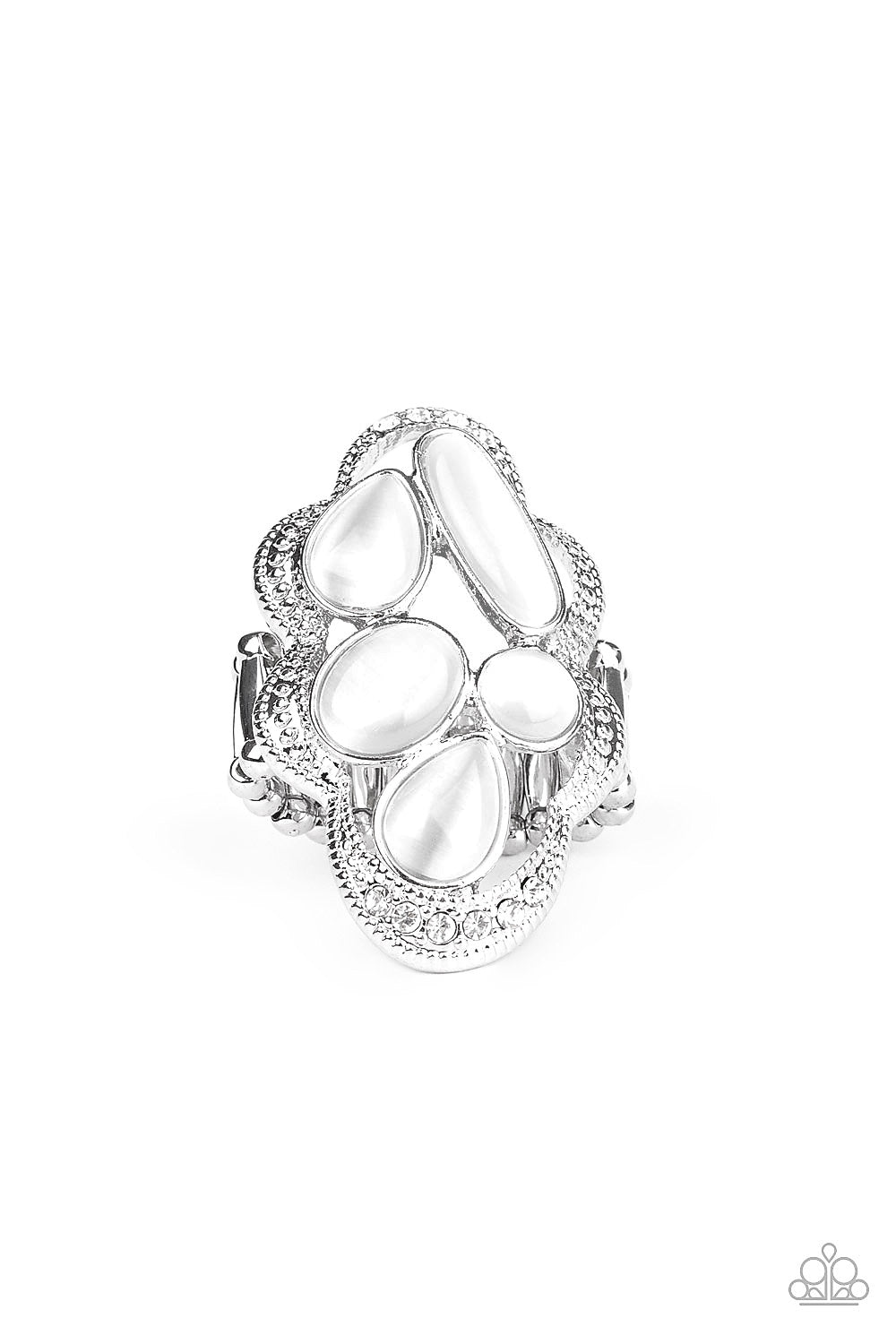 Paparazzi Accessories-Cherished Collection White Rhinestone Ring