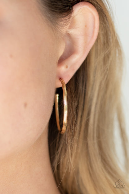 Paparazzi Accessories-Chic As Can Be Gold Hoop Earrings