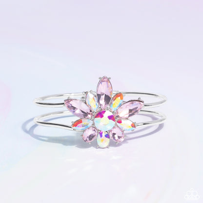 Paparazzi Accessories-Chic Corsage Multi Pink LOTP Floral Bracelet
