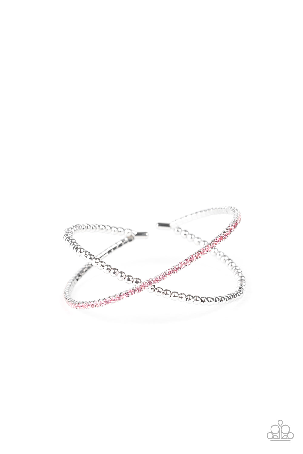 Paparazzi Accessories-Chicly Crisscrossed Pink Cuff Bracelet