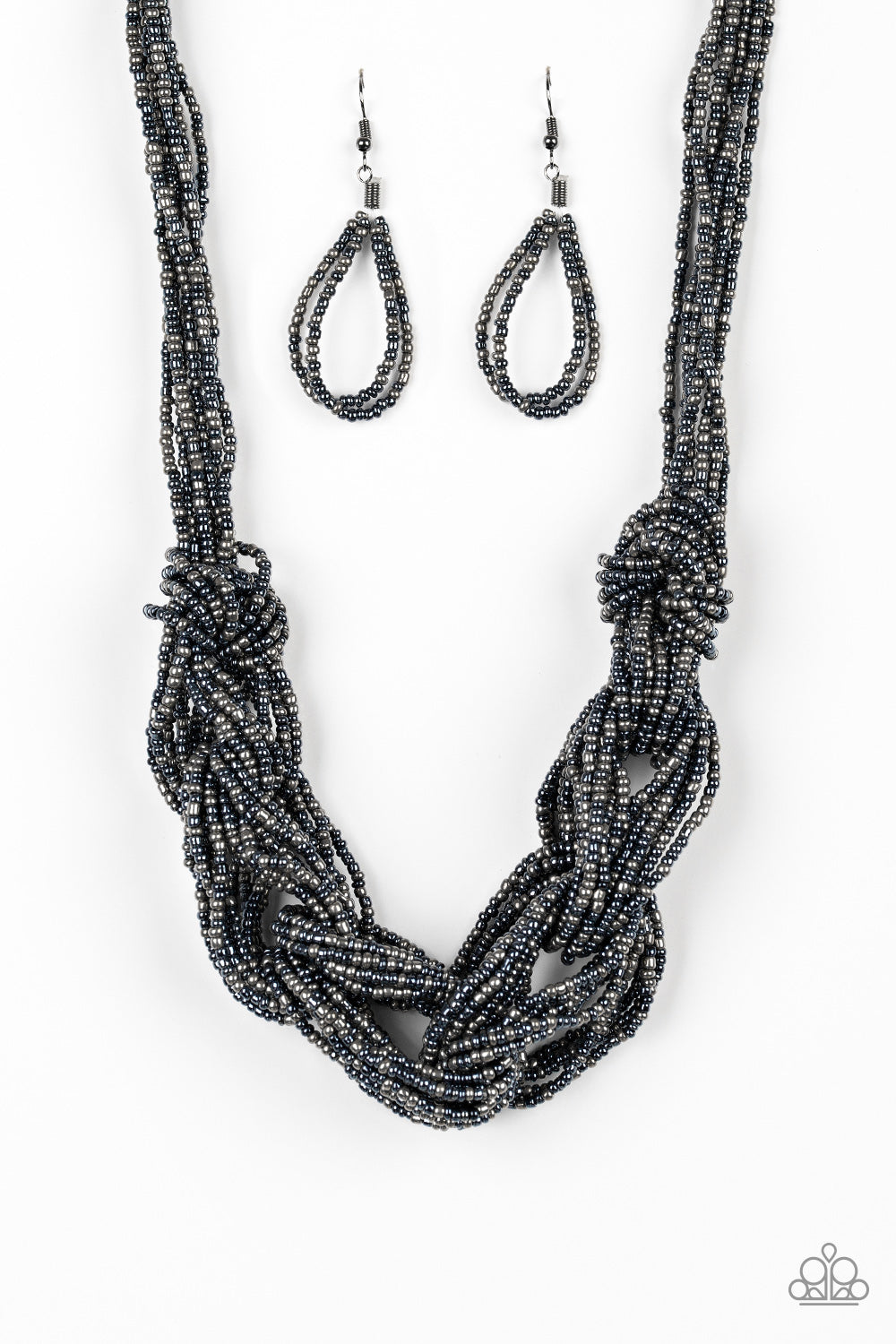 Paparazzi Accessories-City Catwalk Blue Seed Bead Necklace Set