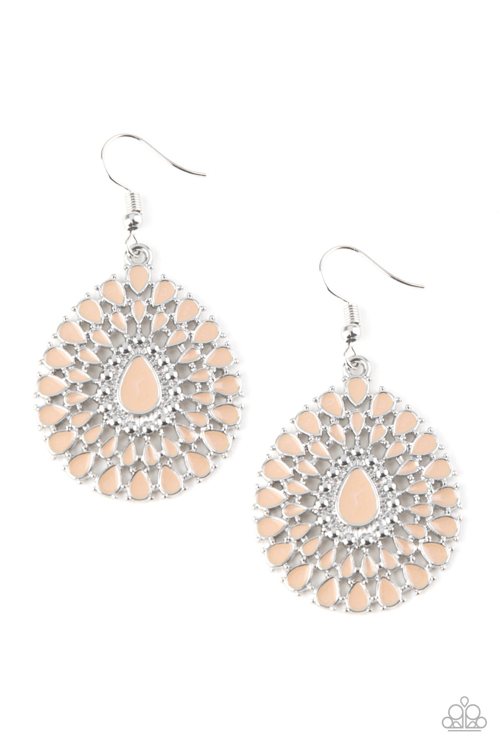 Paparazzi Accessories-City Chateau Brown Earrings