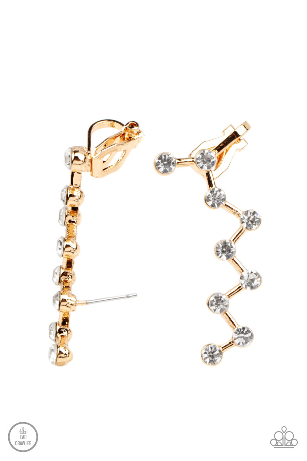 Paparazzi Accessories-Clamoring Constellations Gold Dainty Ear Crawlers