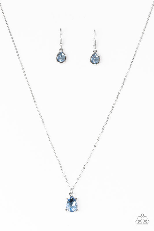 Paparazzi Accessories-Classy Classicist Blue Gem Necklace Set