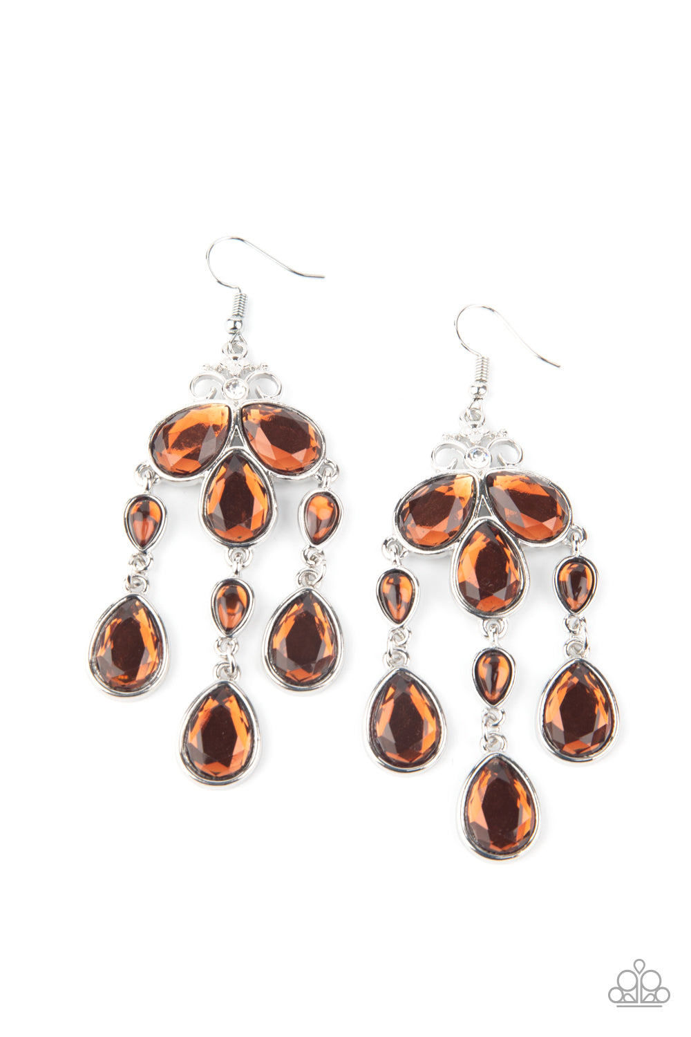 Paparazzi Accessories-Clear The HEIR Brown Teardrop Earrings