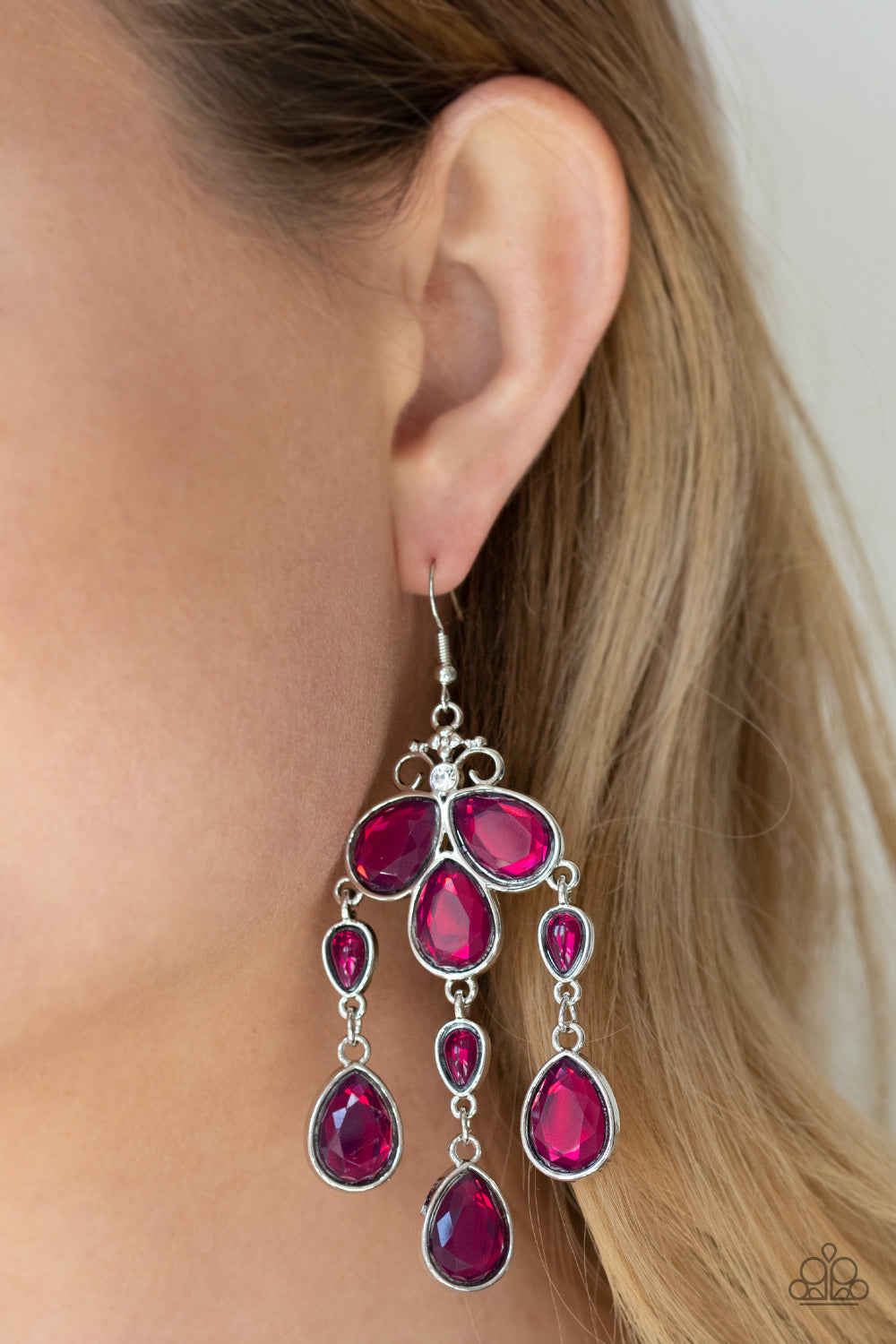 Paparazzi Accessories-Clear The HEIR Purple Teardrop Earrings