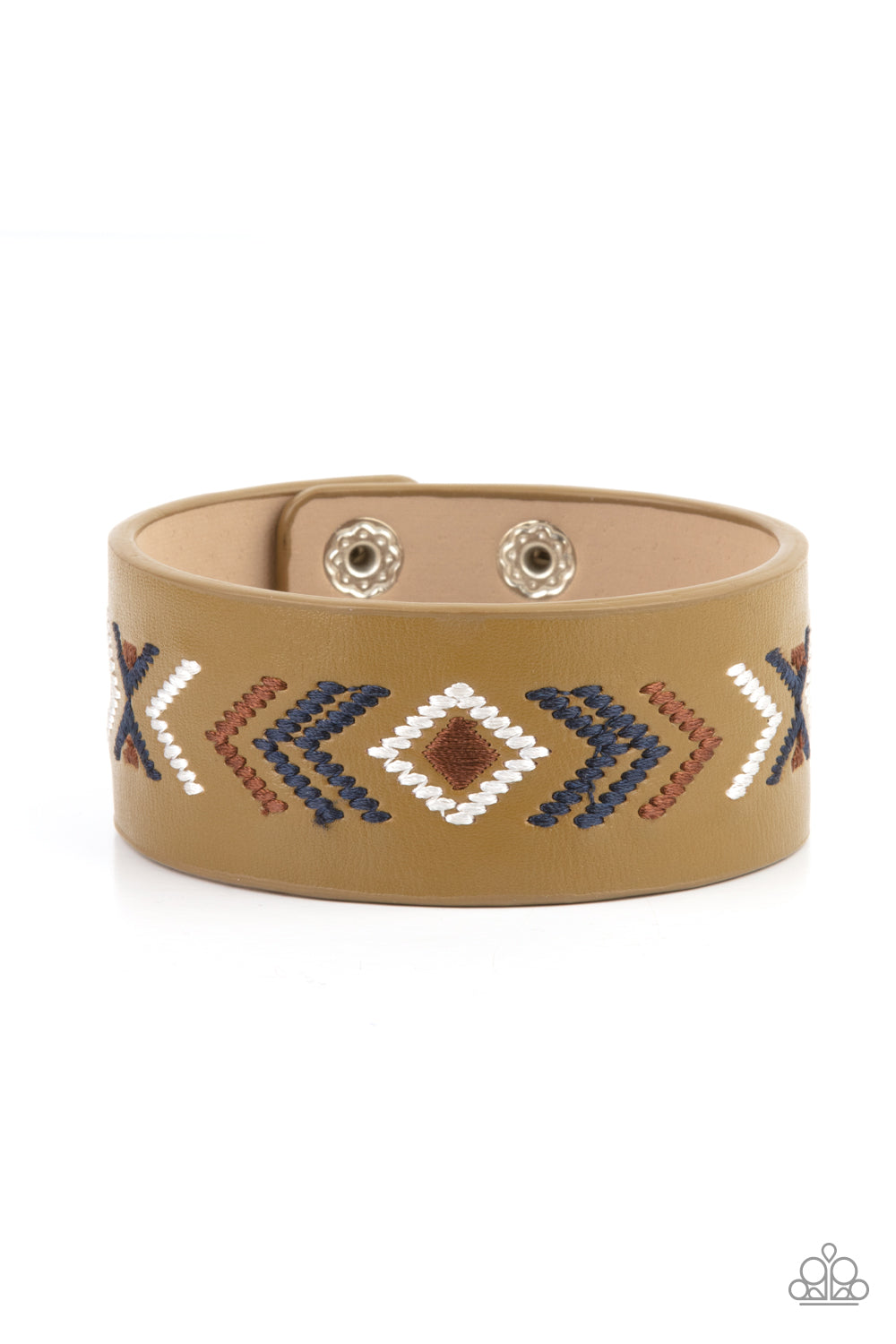 Paparazzi Accessories-Cliff Glyphs Multi Tribal Leather Bracelet