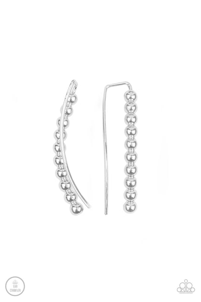 Paparazzi Accessories-Climb On Silver Ear Crawler Earrings