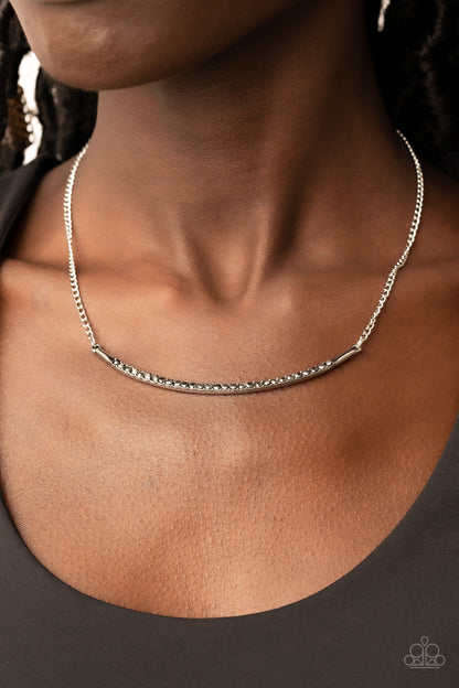 Paparazzi Accessories-Collar Poppin Sparkle Hematite Rhinestone Necklace Set