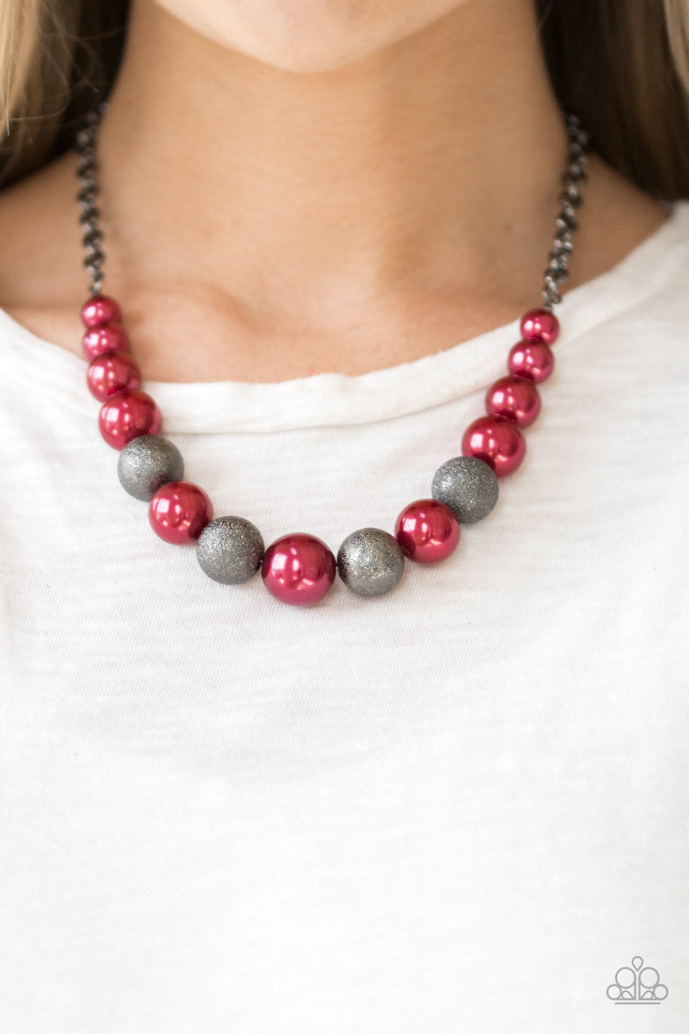 Paparazzi Accessories-Color Me CEO Red Necklace Set