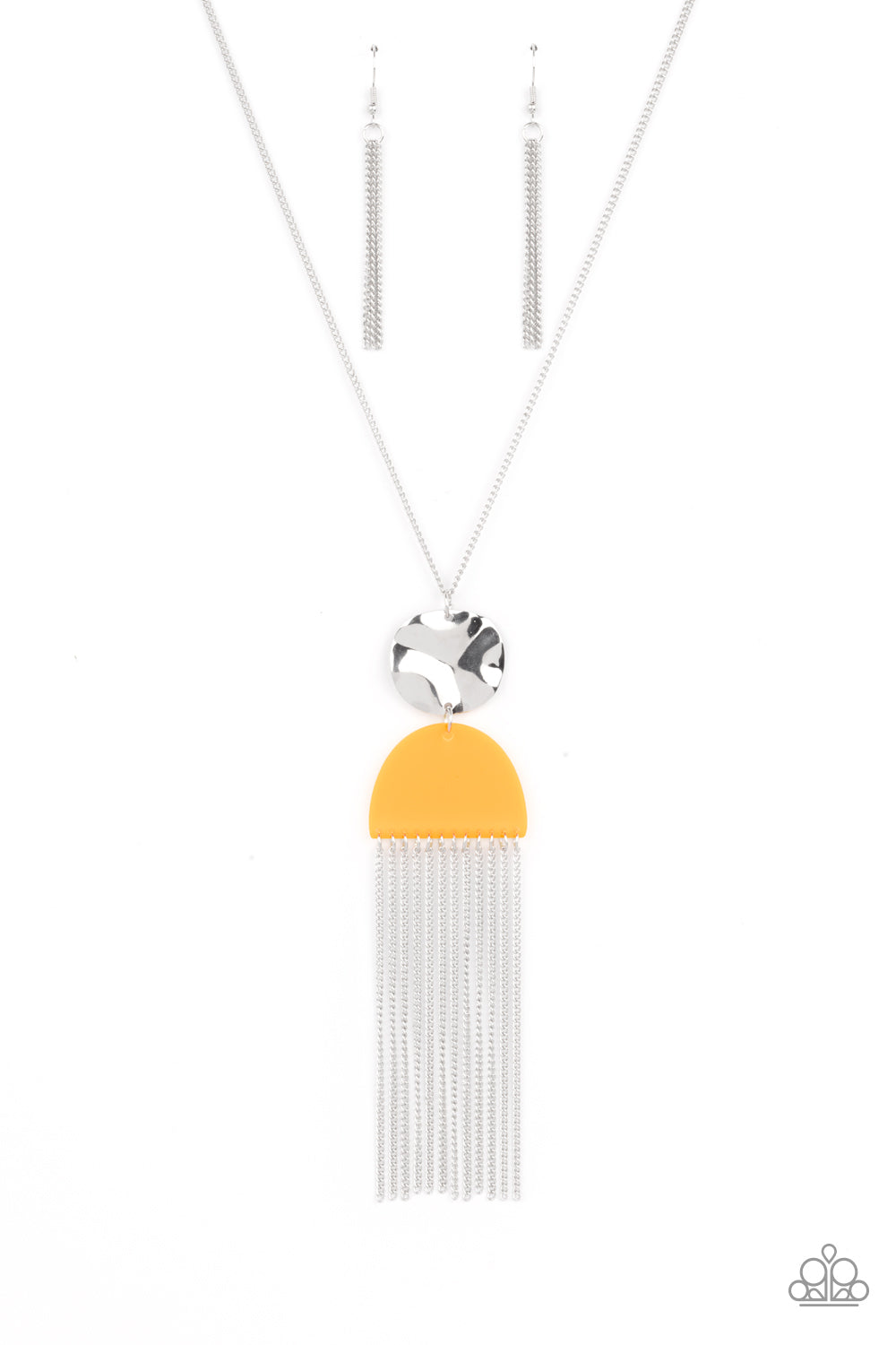 Paparazzi Accessories-Color Me Neon Orange Half Moon Necklace Set
