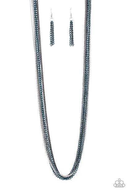 Paparazzi Accessories-Colorful Calamity Blue Necklace Set