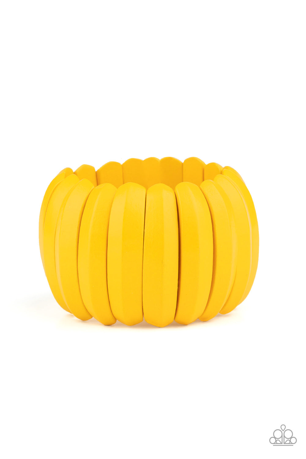 Paparazzi Accessories-Colorfully Congo Yellow Wood Bracelet
