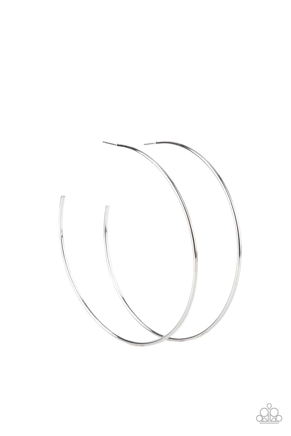 Paparazzi Accessories-Colossal Couture Silver Bar Curl Hoop Earrings