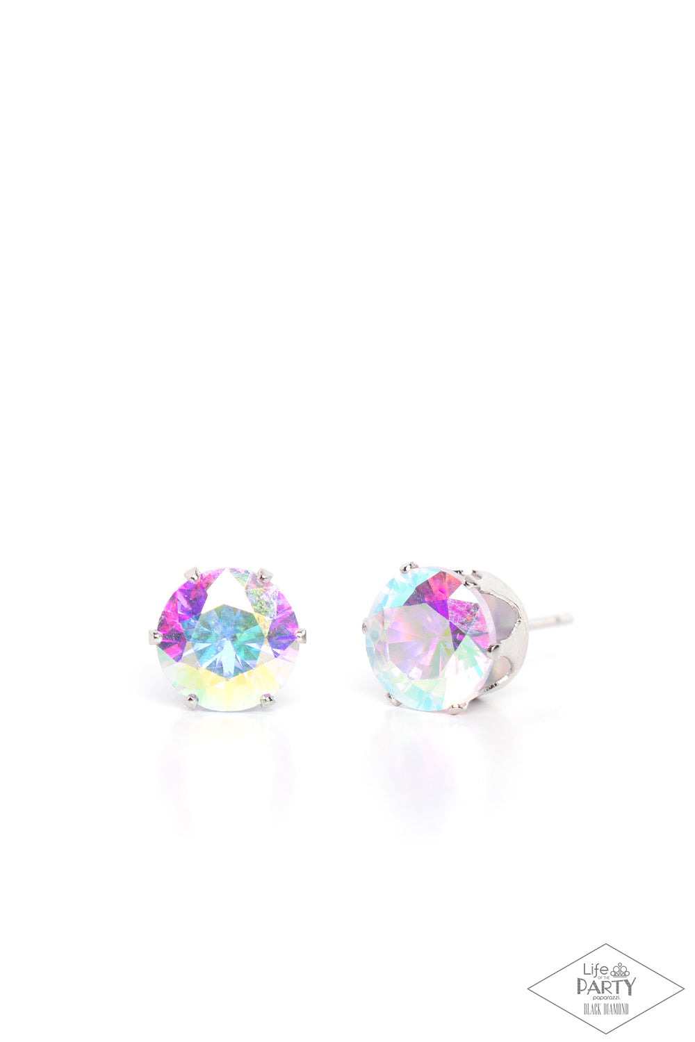 Paparazzi Accessories-Come Out On Top Iridescent Rhinestone LOTP Earrings