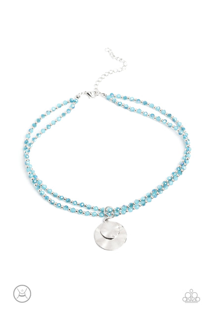 Paparazzi Accessories-Compacted Cosmos Blue Crystal Bead Choker Set