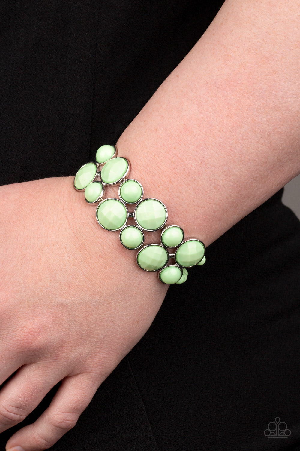 Paparazzi Accessories-Confection Connection Green Bracelet