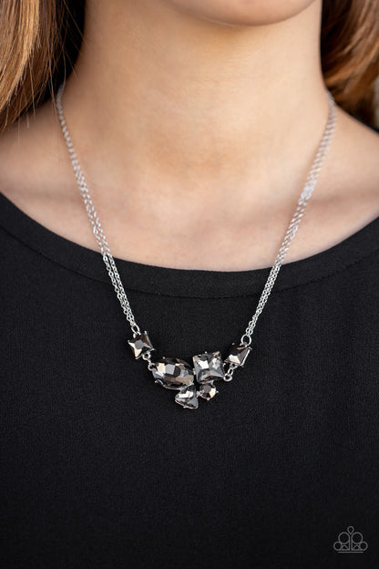 Paparazzi Accessories-Constellation Collection Silver Hematite Necklace Set