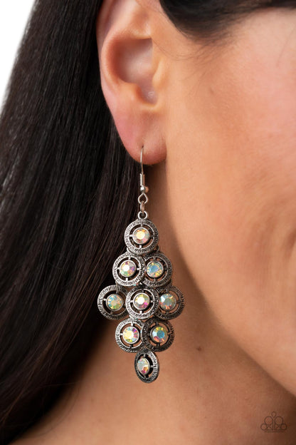 Paparazzi Accessories-Constellation Cruise Multi Iridescent Tier Earrings