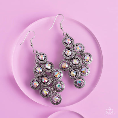 Paparazzi Accessories-Constellation Cruise Multi Iridescent Tier Earrings