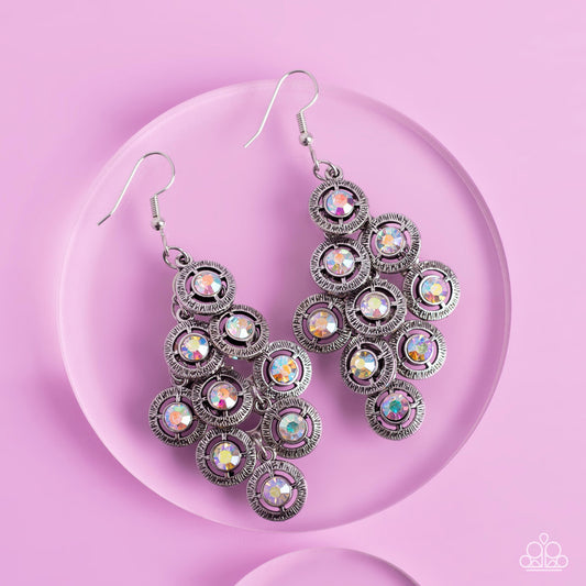 Paparazzi Accessories-Constellation Cruise Multi Iridescent Tier Earrings