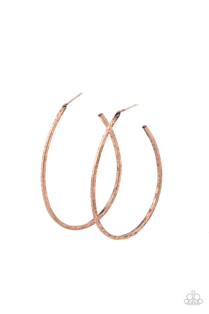 Paparazzi Accessories-Cool Curves Copper Earrings