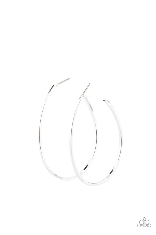 Paparazzi Accessories-Cool Curves Silver Earrings