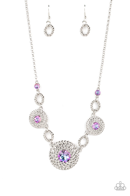 Paparazzi Accessories-Cosmic Cosmos Purple Iridescent Flowery Necklace Set