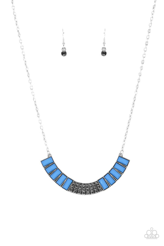 Paparazzi Accessories-Coup de MANE French Blue Bead 1/2 Moon Necklace Set