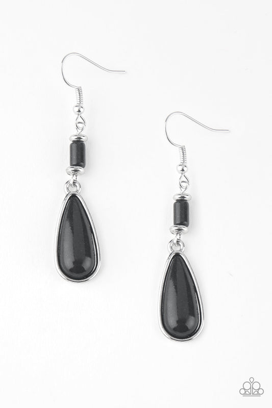 Paparazzi Accessories-Courageously Canyon Black Earrings