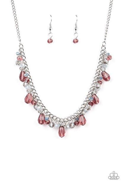 Paparazzi Accessories-Courageously Catwalk Purple Crystal Necklace Set