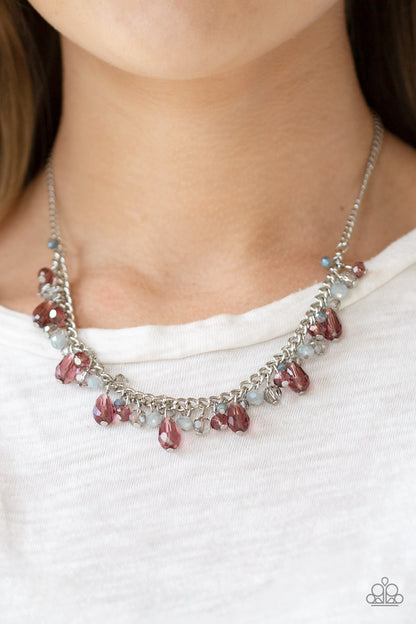 Paparazzi Accessories-Courageously Catwalk Purple Crystal Necklace Set