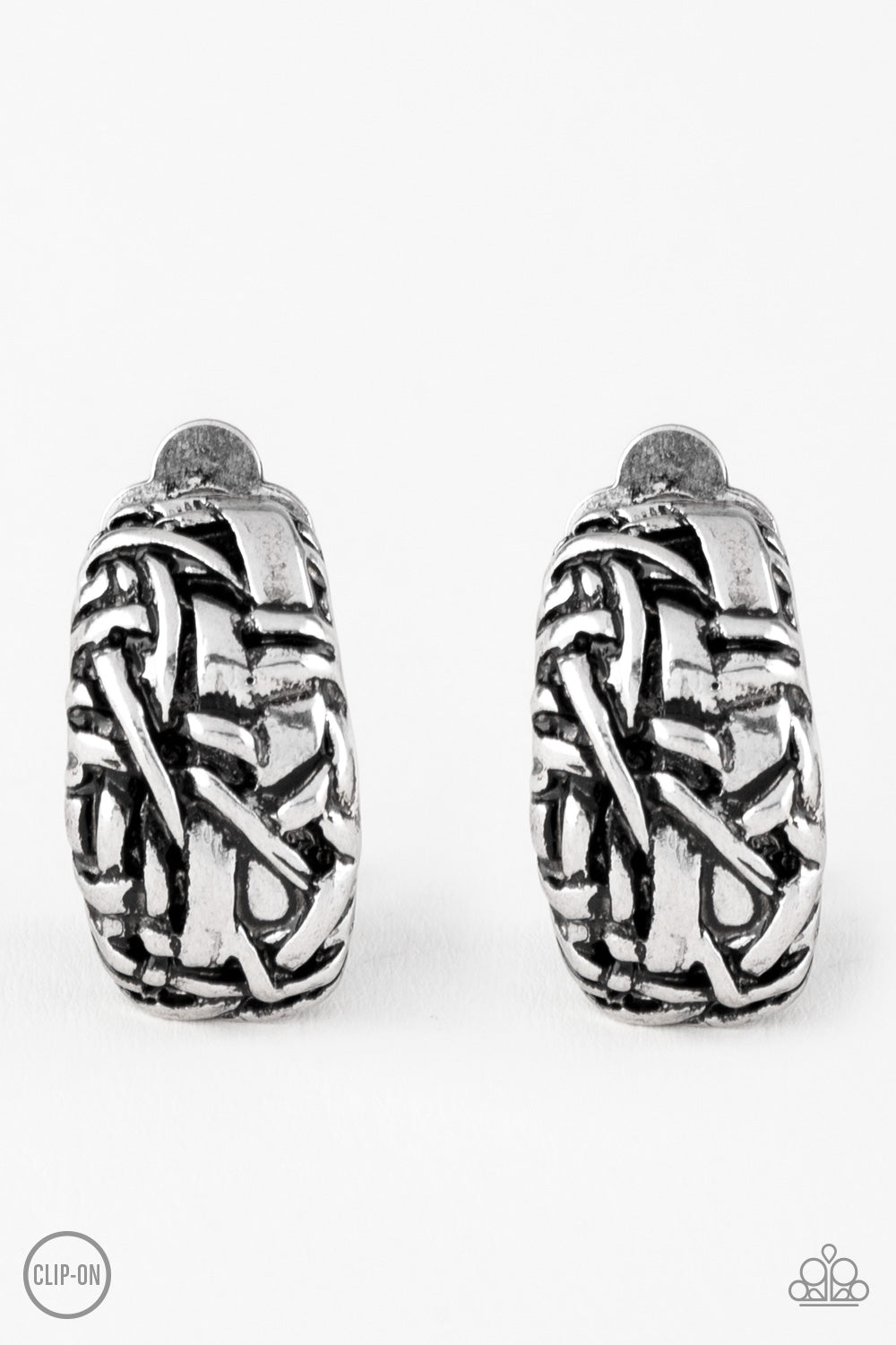Paparazzi Accessories-Couture Collision Silver Earrings