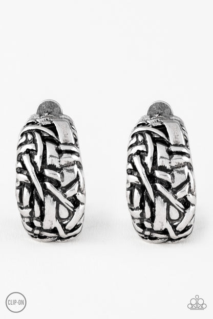 Paparazzi Accessories-Couture Collision Silver Earrings