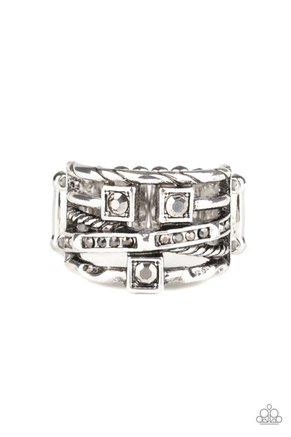 Paparazzi Accessories-Couture Connoisseur Silver Hematite Ring