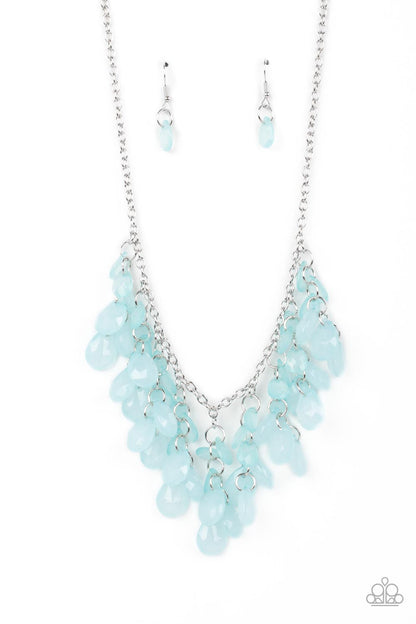 Paparazzi Accessories-Blue Sugar Teardrop Fringe Necklace Set